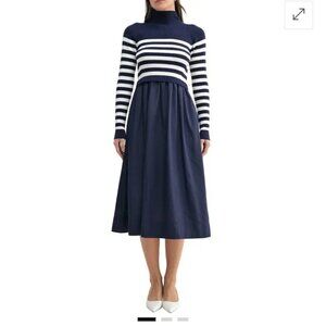 Mila Mae Long Sleeve Funnel Neck A-Line Dress